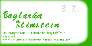 boglarka klimstein business card